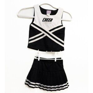 Kids USA Baby Girls Black White Polyester Tank Skirt Cheerleading Uniform Set 2